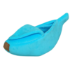 Tranquil blue banana-shaped pet bed, blending soothing color with ultimate comfort for your pet.