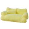 Vibrant yellow plush pet sofa with cozy pillow, perfect for brightening up your pet's day and nap time.