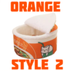 Orange Japanese Instant Noodles Pet Bed with Cute Cat Design, Soft and Plush for All Seasons.