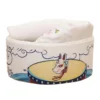 White Japanese Instant Noodles Style Pet Bed with Charming Fox Design, Soft and Reversible.